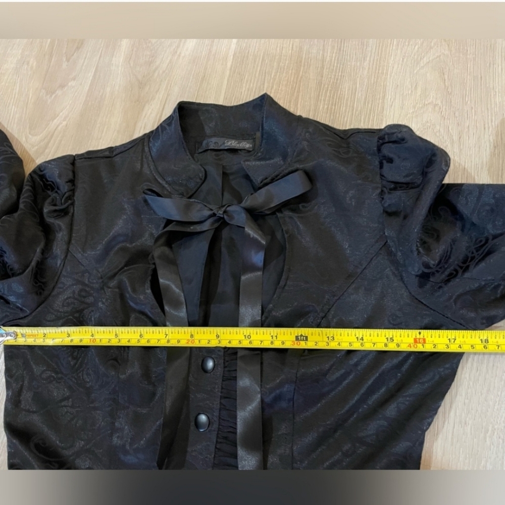 Rare Lip Service Exit To Eden Black Satin Long Lost Coat Keyhole Victorian - Picture 12 of 15